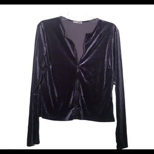 Fashion Nova Purple Velour Full Zip Up Sweat Jacket Size XL